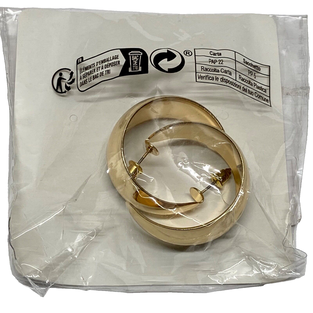 Golden Yellow CS Fashion Hoop Earrings Pierced Hoop Jewelry Set