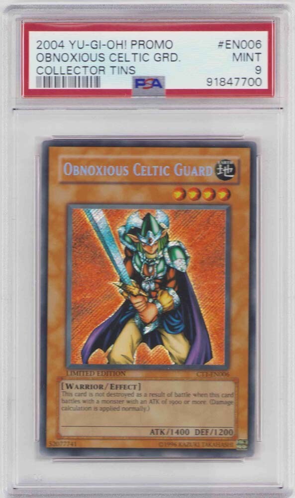 OBNOXIOUS CELTIC GUARD CIT-EN006 YUGIOH LIMITED HOLO #91847700 GRADED MINT9 2004
