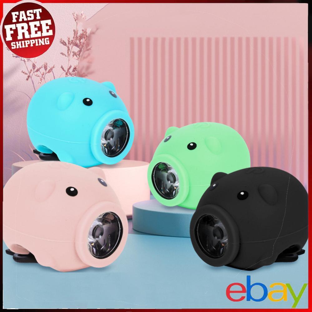 Cartoon Pig Headlight USB Rechargeable Front Lights Accessories for Kids Bicycle