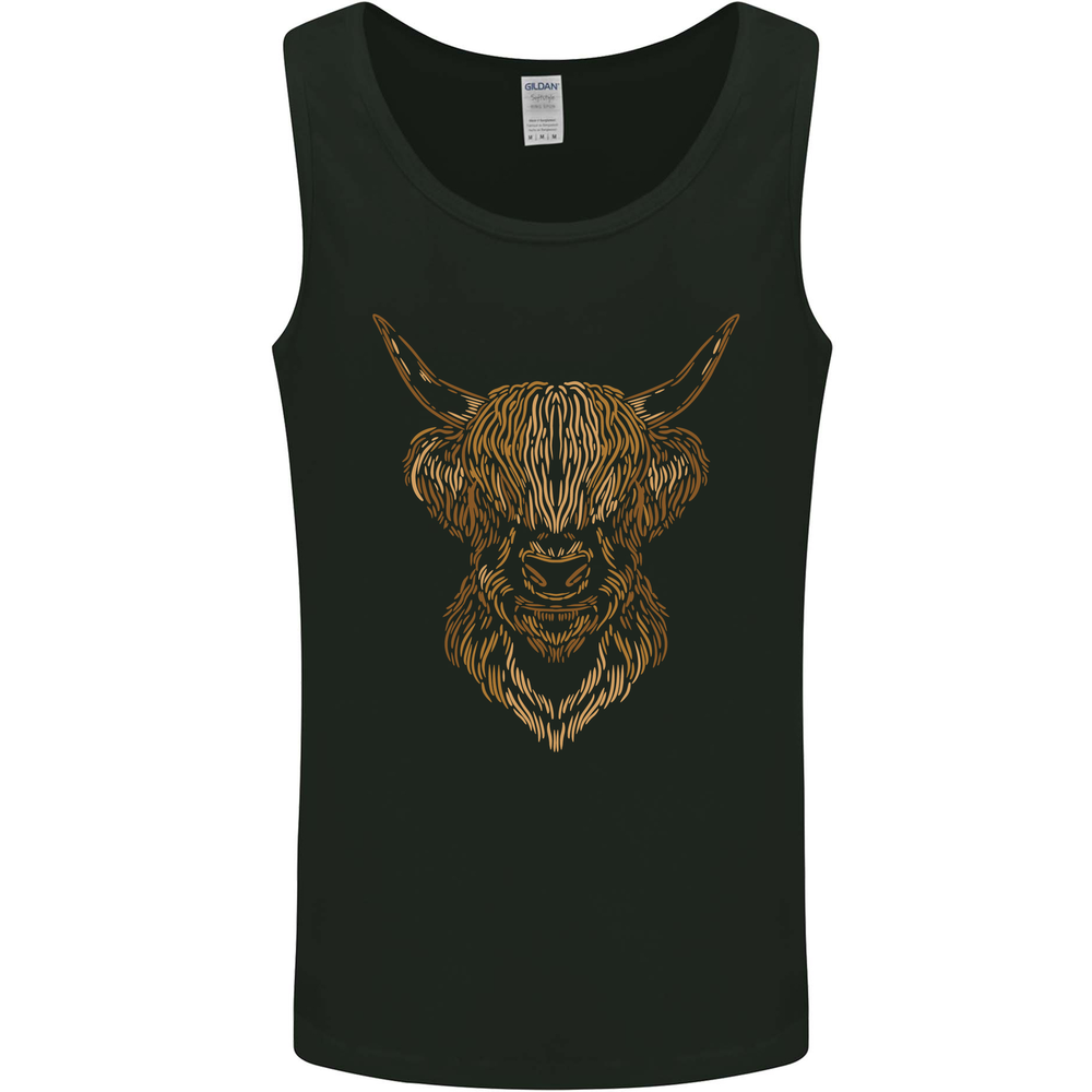 A Highland Cow Drawing Mens Vest Tank Top