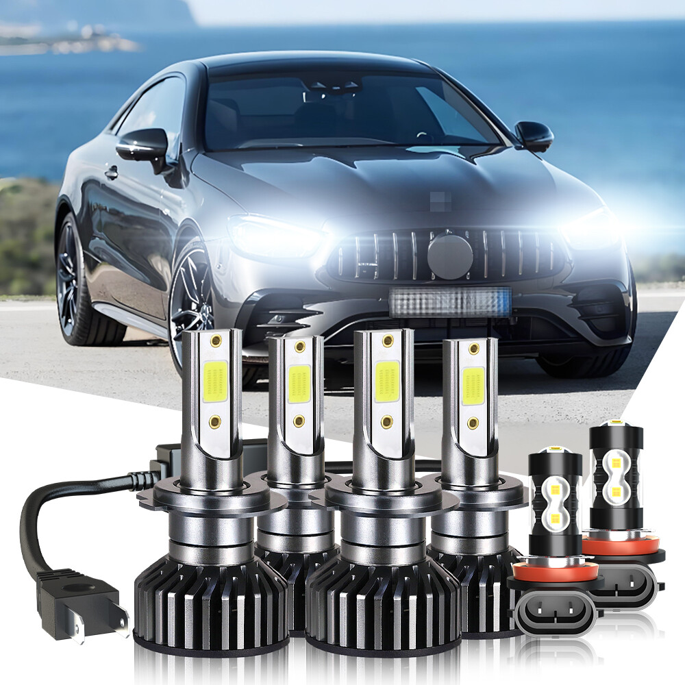 For Mercedes-Benz E350 E320 E550 -6x LED Headlight & Fog Light Bulbs Kit