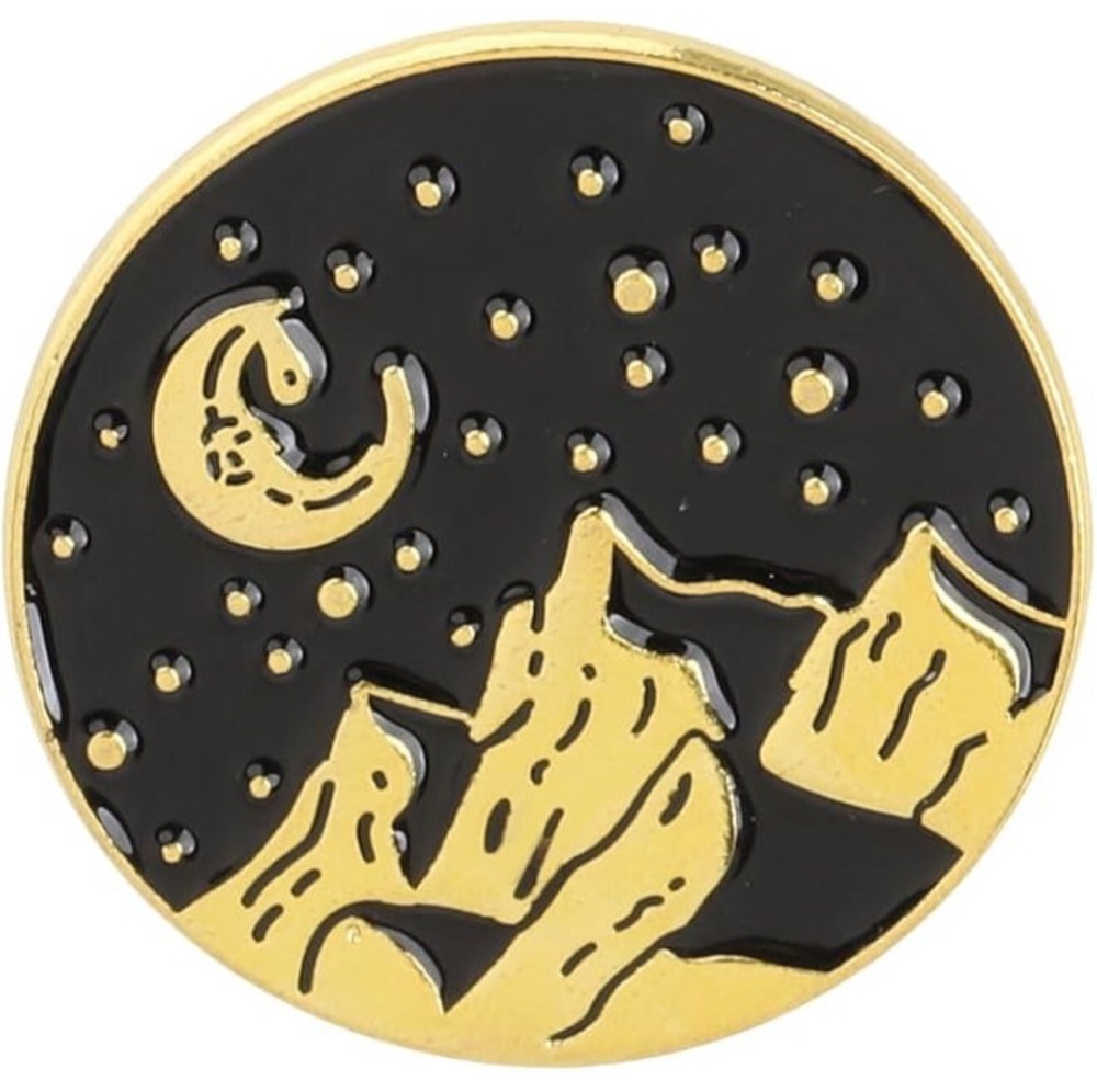 Mountain Half Moon Cliff Enamel Pin for Outdoor Enthusiasts