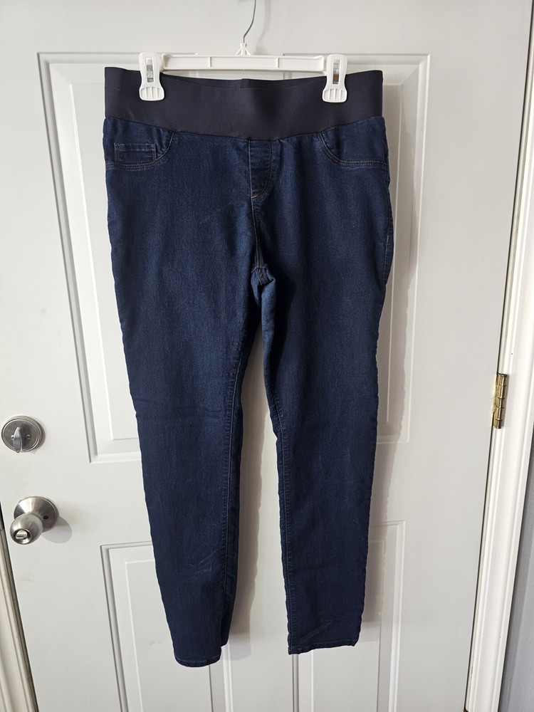 Maternity Dark Wash Blue Stretch Tapered Leg Jeans Size Medium Song Brand