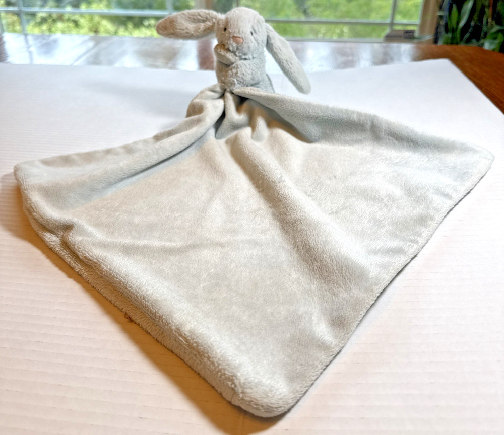 Jellycat Bashful Bunny Soother Lovey Blue Security Blanket Plush