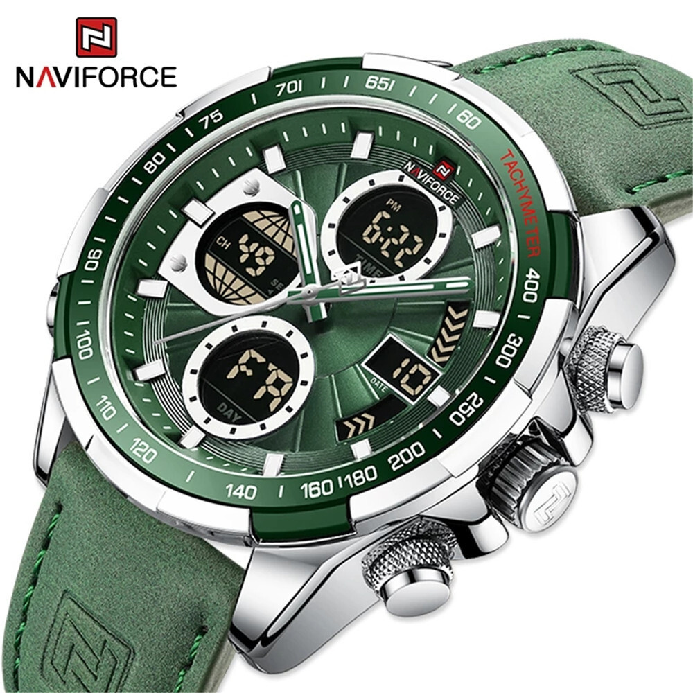NAVIFORCE Mens Military Sport Chronograph Digital Luxury Watch