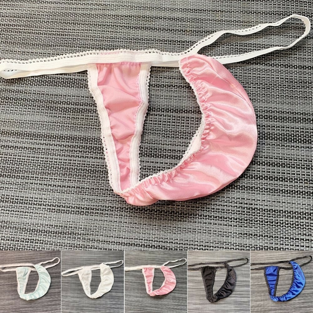 Mens Thong Bikini Briefs Sexy G-String Stretchy Elastic T-Back Underwear Panties