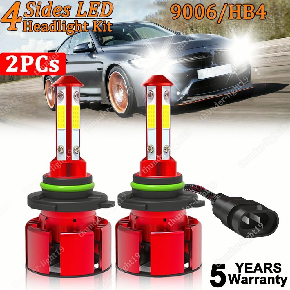 2Pcs 9006 HB4 LED Headlight Bulbs Kit 6000K High/Low Beam Super Bright Fog Light