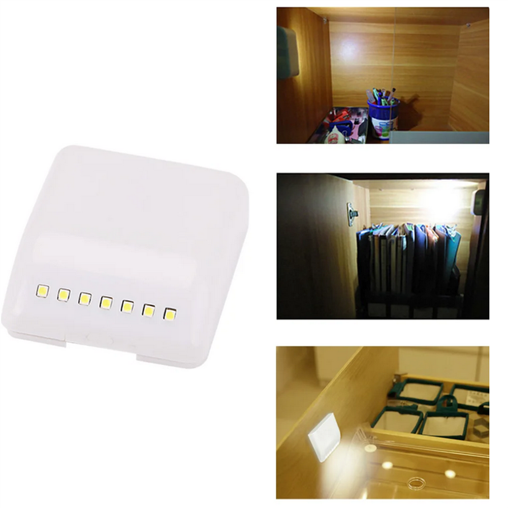 New 7 LED Light Sensor Battery Powered Night Lamp For Cupboard Closet Wardrobe