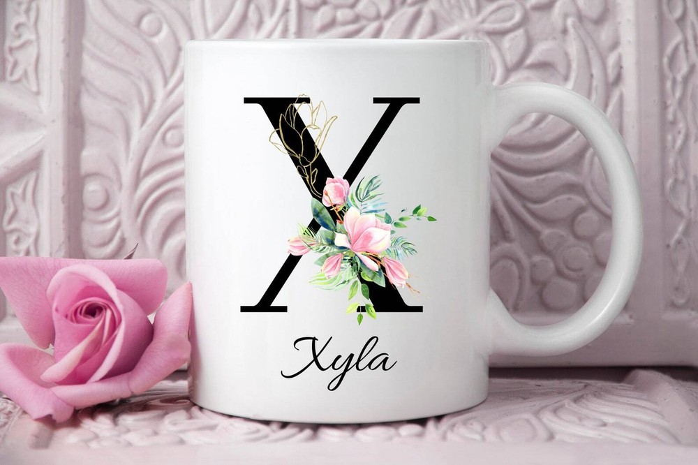 Personalized X Initial Mug Custom Coffee Cup Bestie Gift Monogram Mugs Gift For