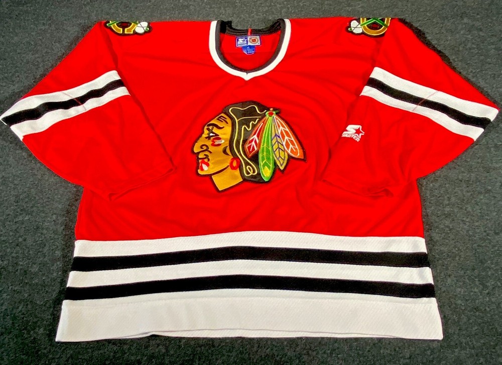 Vintage 90’s Chicago Blackhawks Starter NHL Hockey Jersey Adult Size XL, Blank