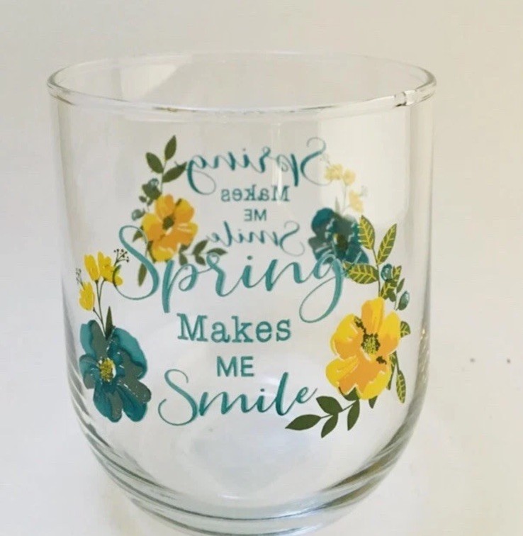 Spring Make Me Smile Seamless Wine Glass: Inspirational