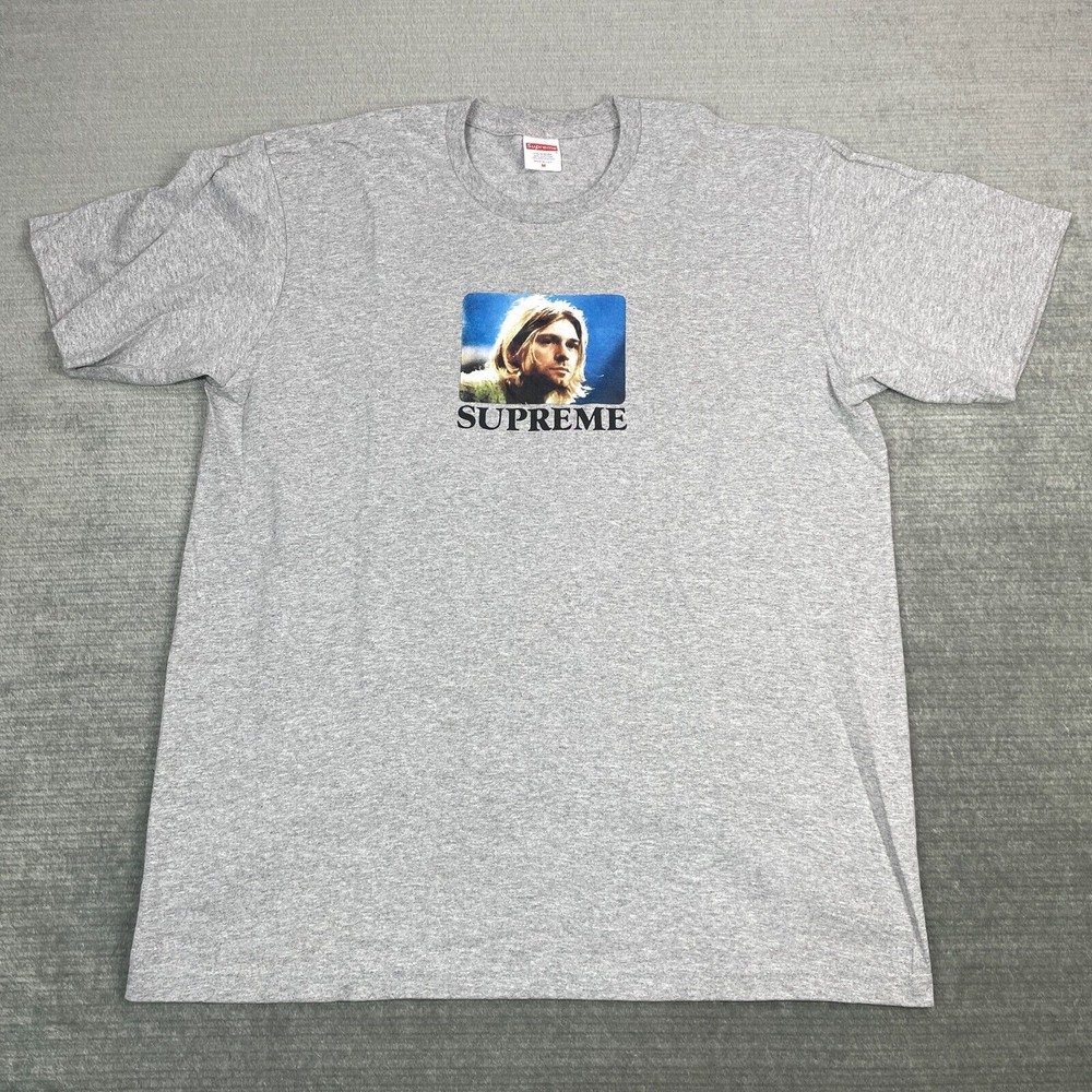 Supreme Shirt Men S Gray Kurt Cobain Nirvana Streetwear Casual SS23 Graphic