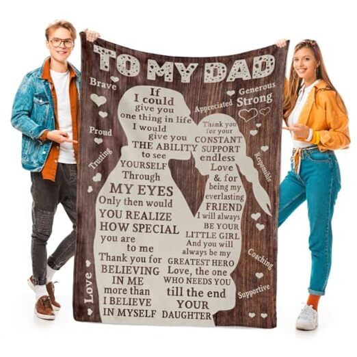 Fathers Day Blankets Gifts for Dad, Blanket to My Dad Dad Blanket Daughter-image