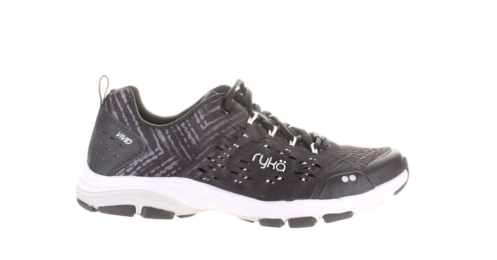 Ryka Womens Vivid Black Cross Training Shoes Size 7.5 (7783630)