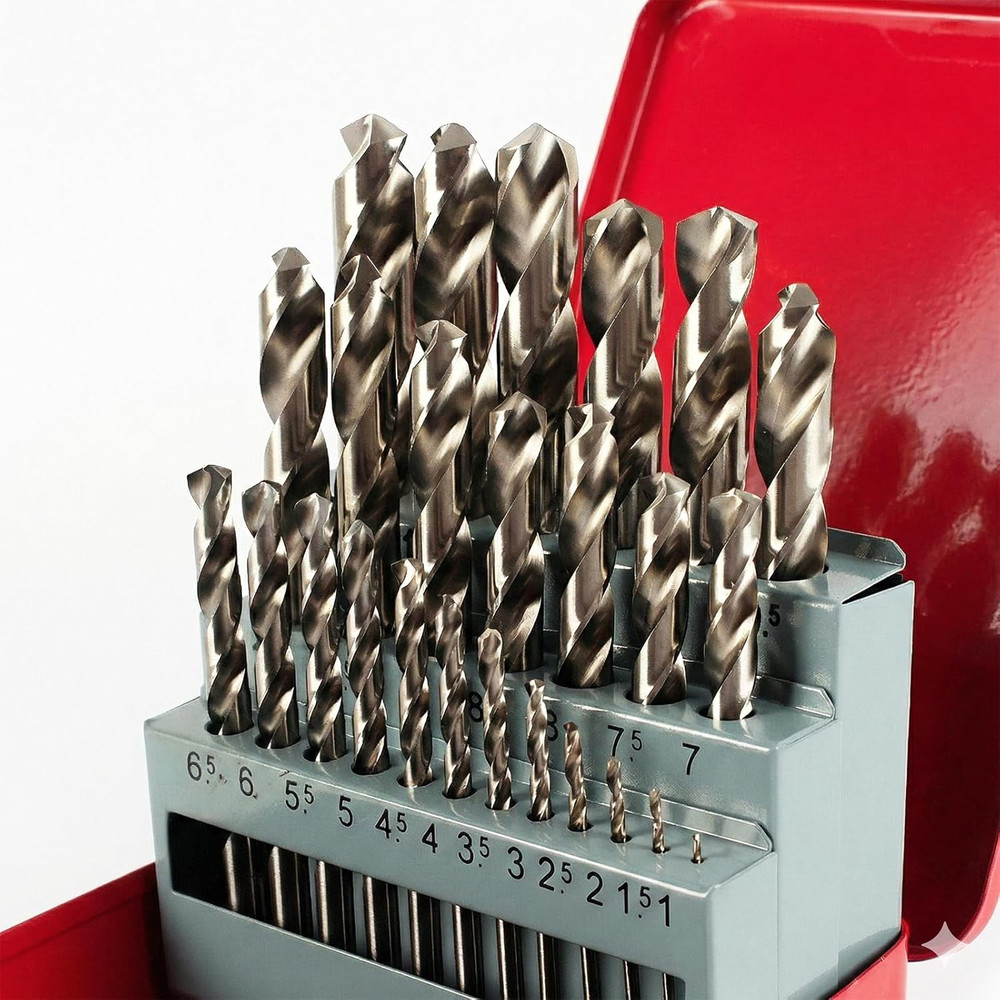 25-Piece Metric Twist Drill Bit Set (1Mm - 13Mm), Fully Ground HSS General Purpo