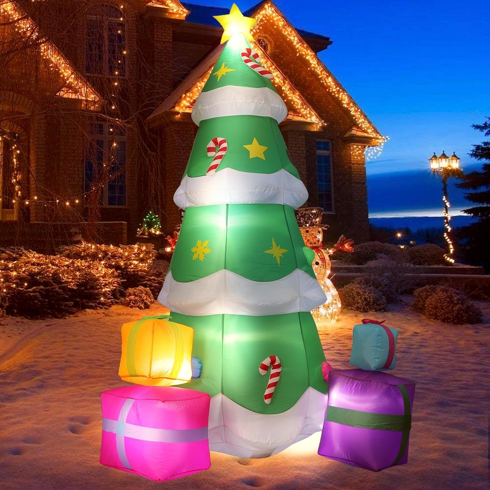 RHYTHMARTS 7.5FT Inflatable Christmas Tree,Christmas Inflatable Outdoor Decor...