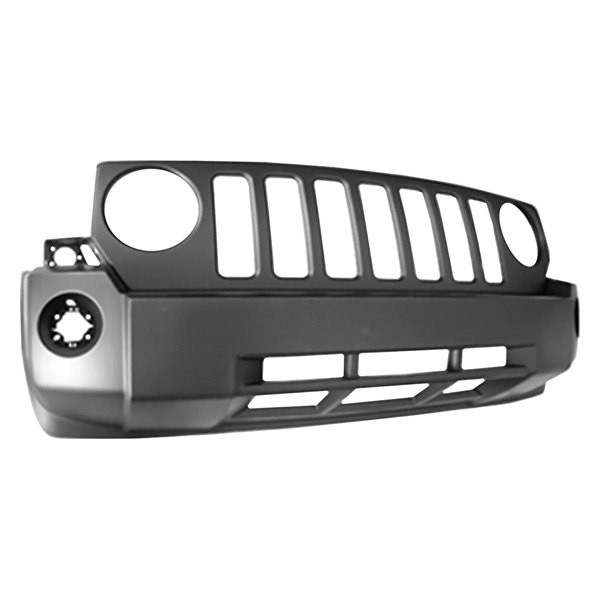 Front Bumper Cover For 2007-2010 Jeep Patriot Primed w/o Tow Hook Holes Plastic