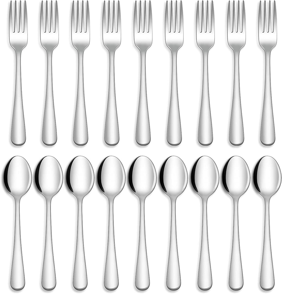 24-Piece Forks and Spoons Silverware Set, Food Grade Stainless Steel Flatware Cu