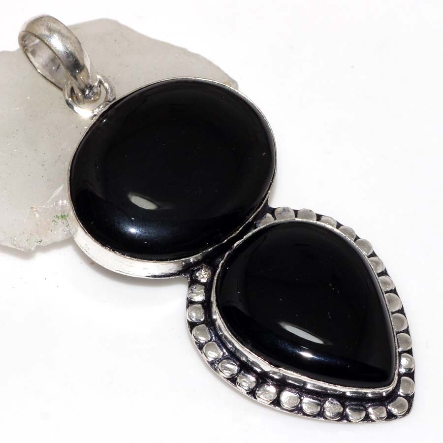 Black Onyx, Pendant | Handmade Gemstone Gift Jewelry Size 2.5