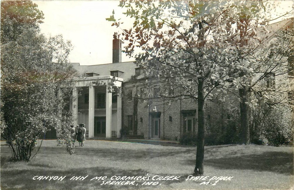 1948 Spencer Indiana Canyon Inn McCormick's Creek Park RPPC Postcard 25-5722