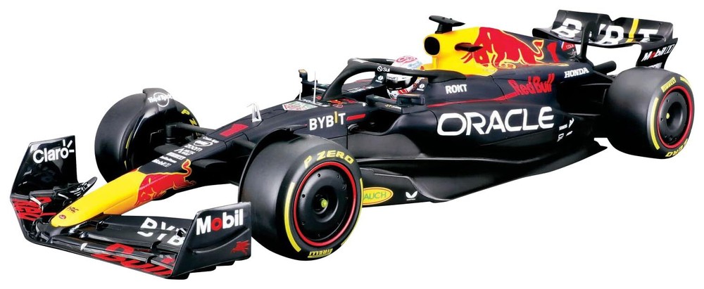 BURAGO 1/18 Oracle Red Bull Racing RB19 2023 Abu Dhabi GP Winner M.