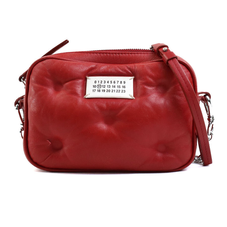 Maison Margiela Maison Margiela Diagonal Shoulder Bag Leather Red Women s Free