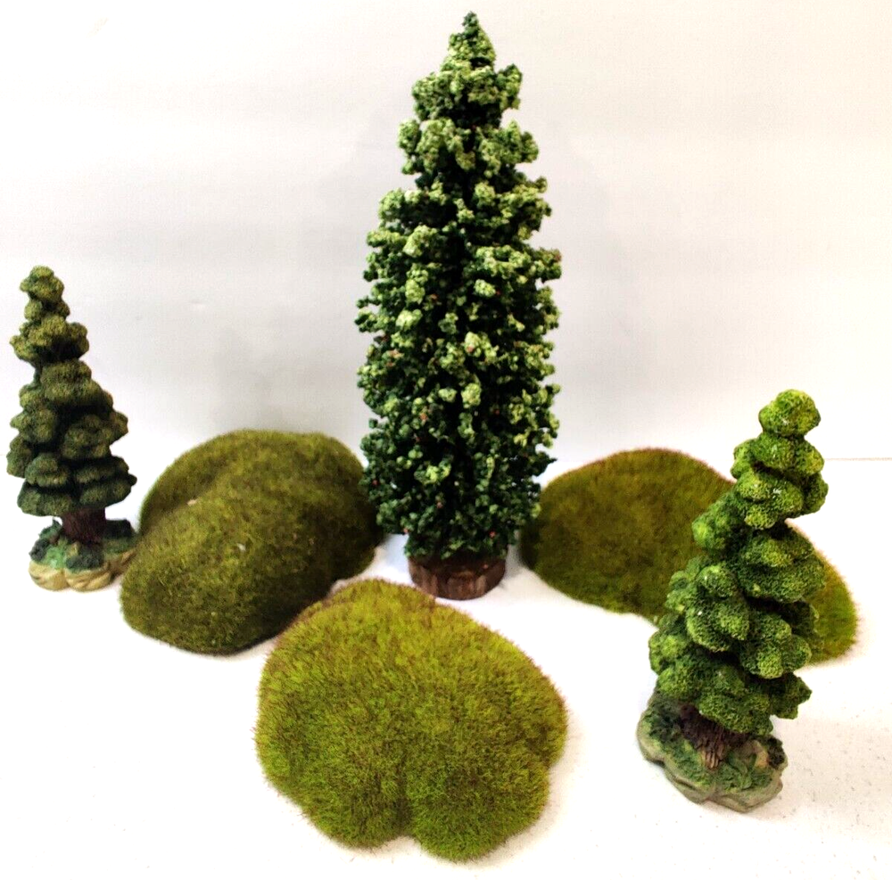 Christmas Village Landscape Set with Trees and Shrubs - 6-Piece Accessories