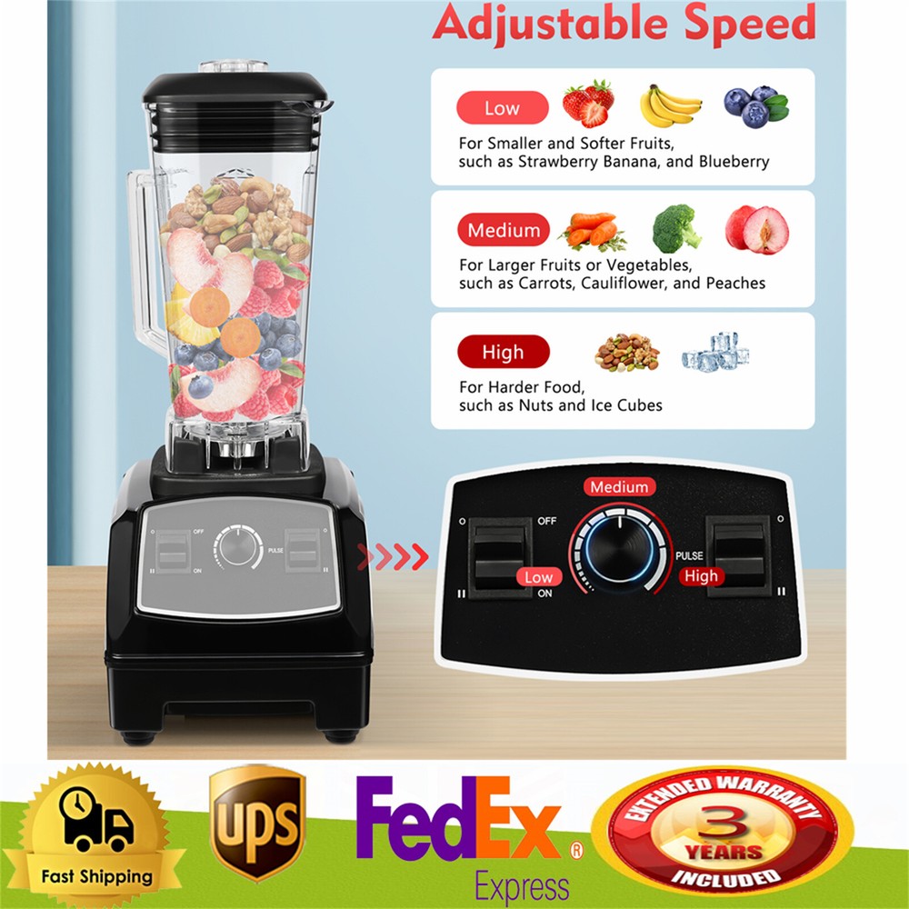 2200W 3HP Commercial Blender 2L Heavy Duty Mixer Juicer