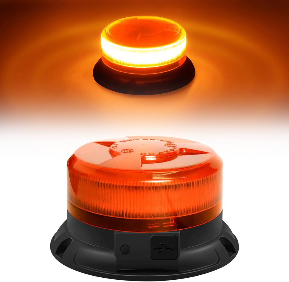 Wireless LED Beacon Light,Rechargeable Emergency Flashing Warning Safety Strobe
