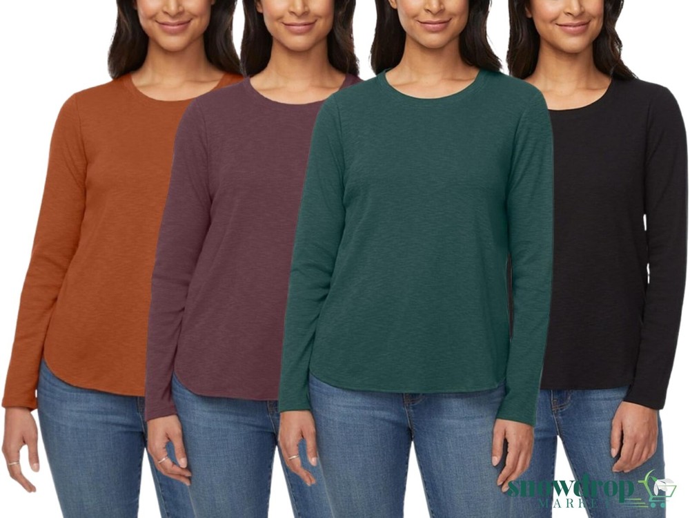 Kirkland Signature Women's Long Sleeve Slub Tee Shirt