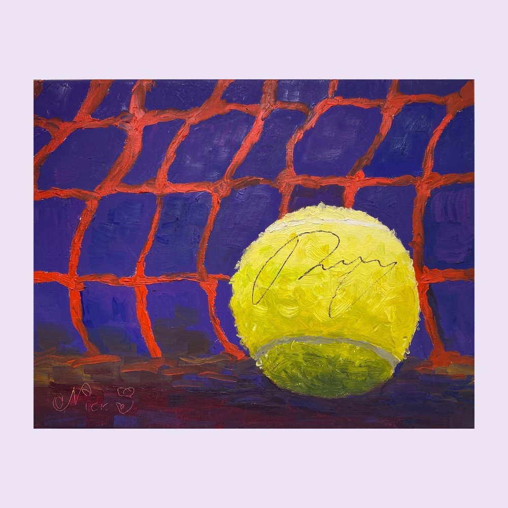 Unique Painting. Autographed by Andrey Rublev Tennis Celebrity. Sports Painting