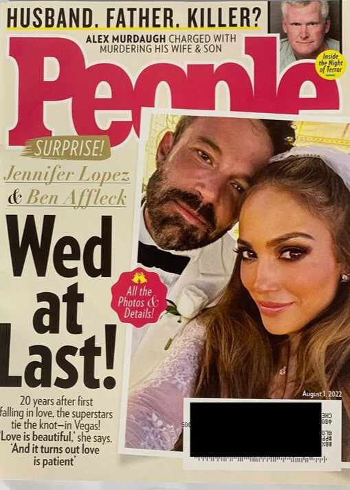 PEOPLE MAGAZINE Aug 1 2022 BEN AFFLECK JENNIFER LOPEZ JLO VEGAS WEDDING PICS NEW