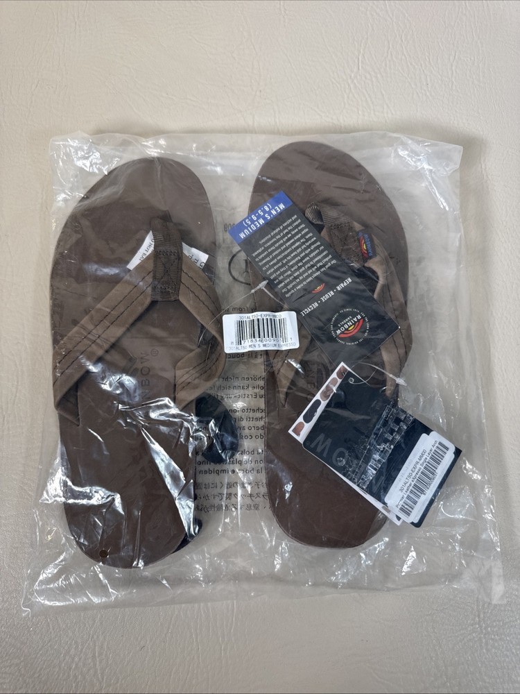 Rainbow Men’s Premier Leather Sierra Expresso Flip Flops Size 8.5-9.5