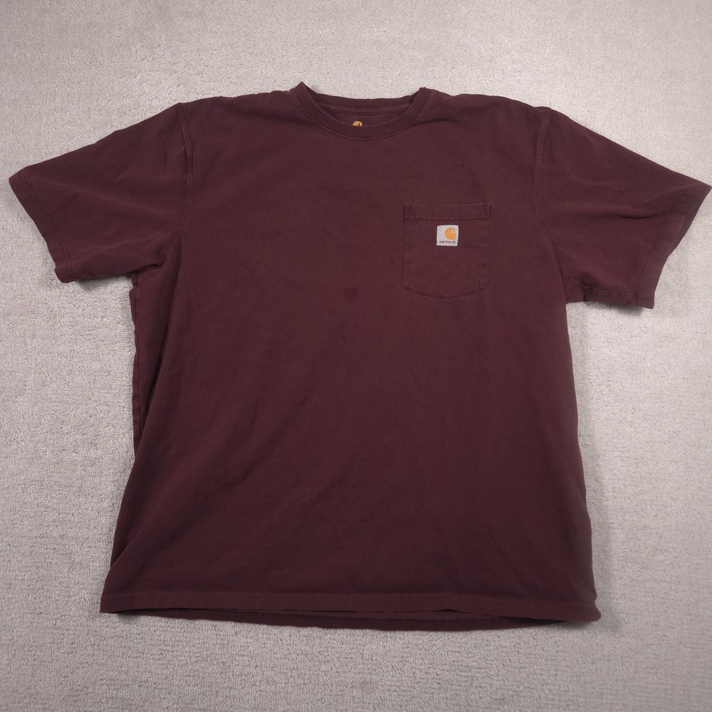 Carhartt Shirt Mens 2XL Red Pocket Workwear Original Fit Tagless Tee Cotton