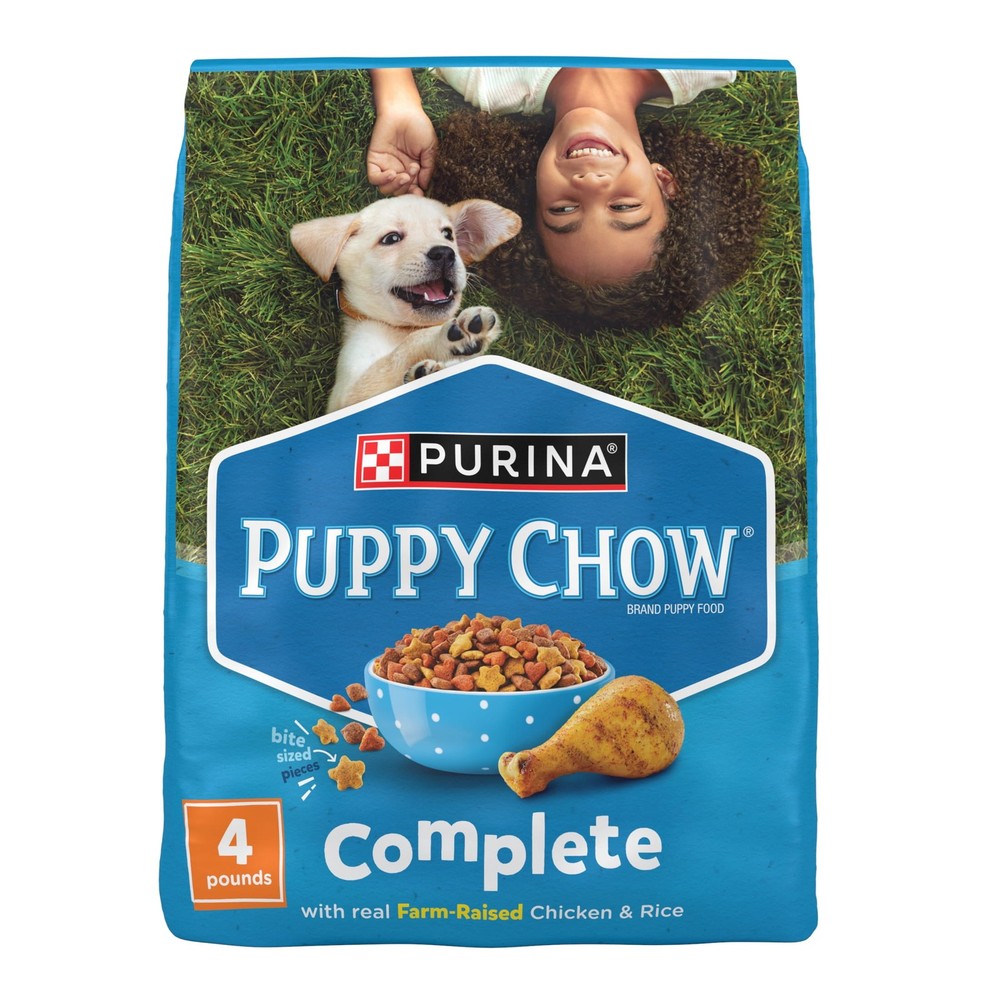 Complete dry puppy food, high-protein chicken and rice formula, 4 lbs