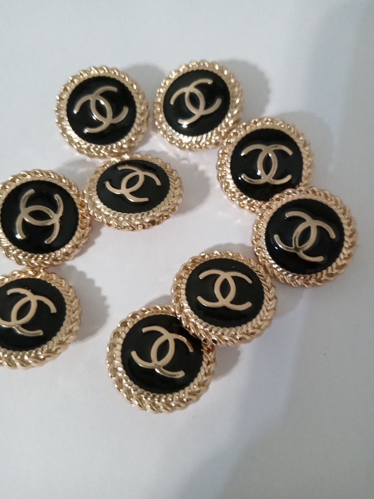 Lot Of 10.   20 Mm  Designer Button Chanel Button  Gold Tone