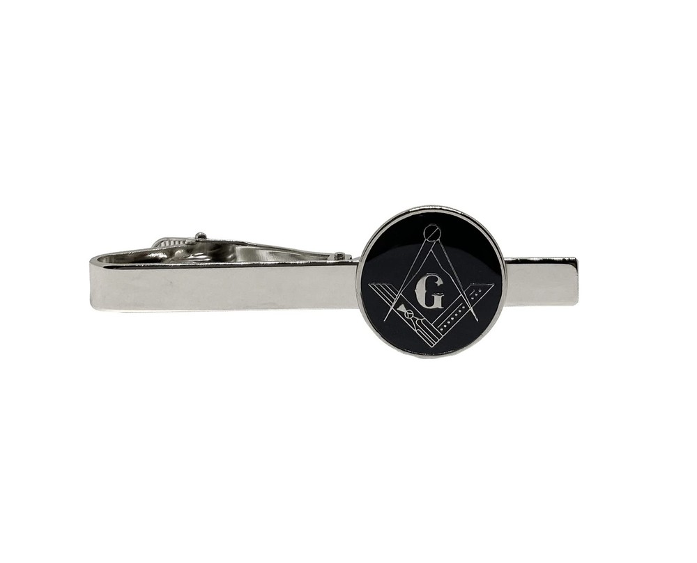 Masonic Freemason Square and Compass Tie Clip Bar Set