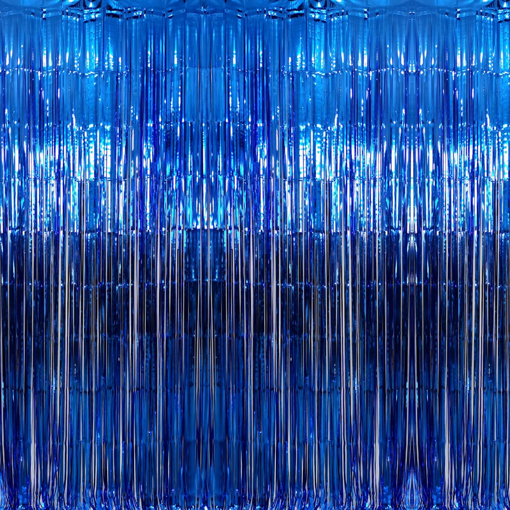 3.2 Ft X 9.8 Ft Metallic Tinsel Foil Fringe Curtains Party Photo Backdrop Party
