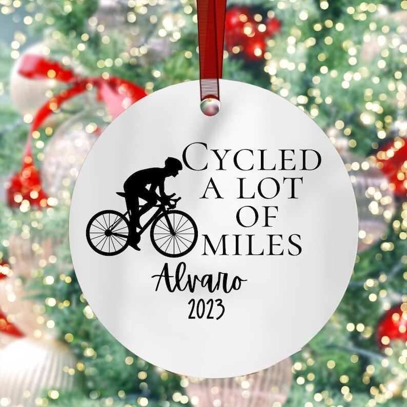 Personalized Cycling Ornament, Customized Cyclist Ornament, Cycling Ornament,...