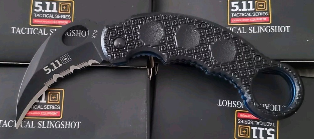 5.11 Tactical Series Karambit Folding Knife w/ belt Pocket Clip NEW SERRATED