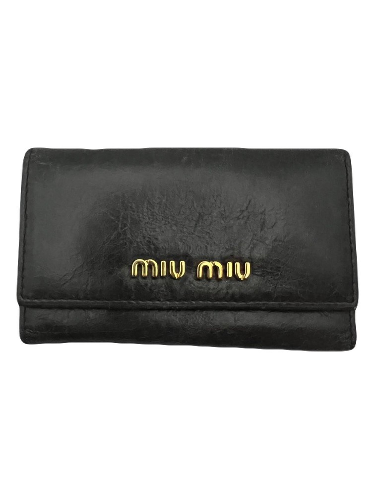Miu Miu Gray Leather Key Wallet with 6 Hooks Pre-Owned T1570-7