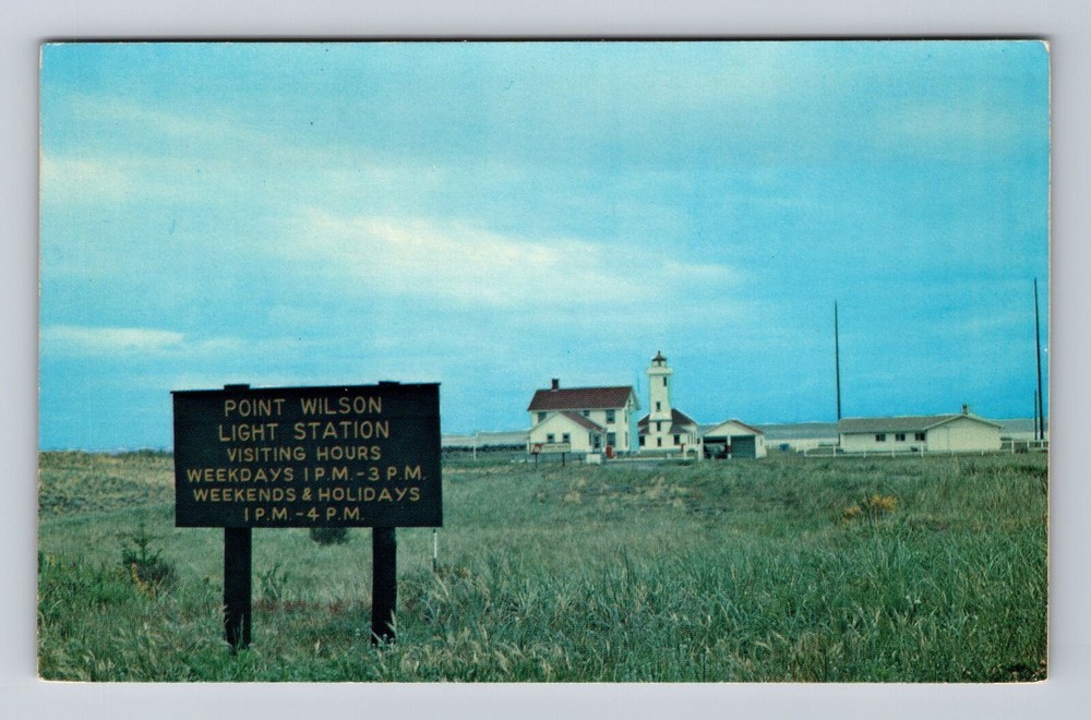 Pt Townsend WA-Washington, Point Wilson Light House, Antique Vintage Postcard