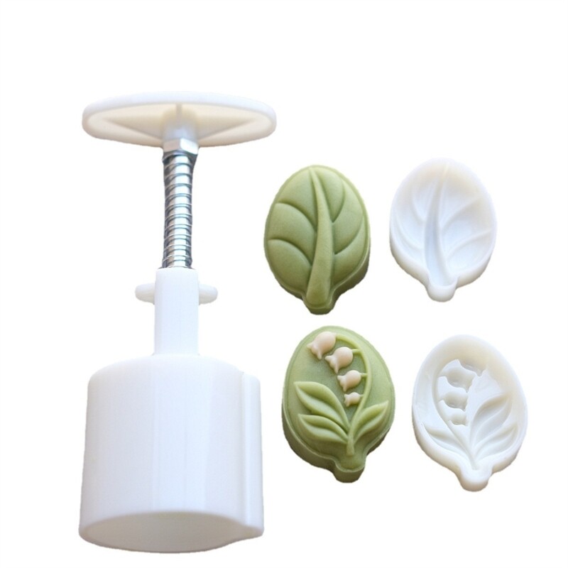 Leaf-Shaped Cookie Stamps & Mooncake Molds for Hand-Pressed Baking