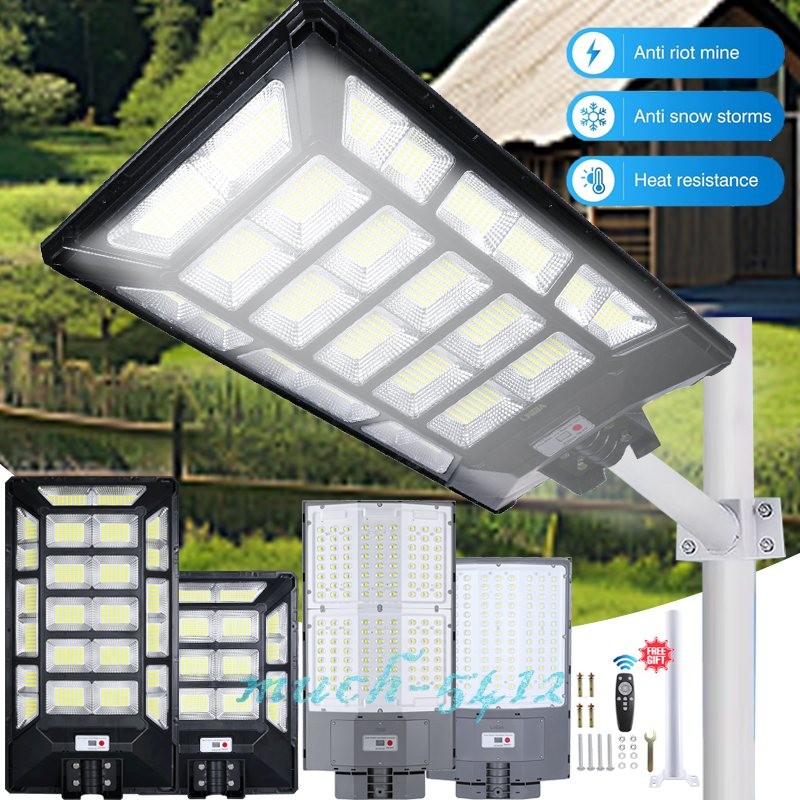 11000W Solar LED Street Light 999900000LM Outdoor Garden Patio Lamp with Pole