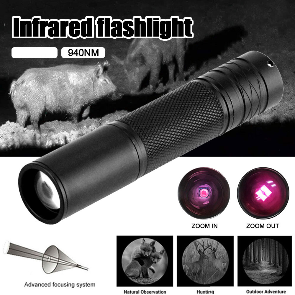 Long Range Infrared 3W IR 940nm Zoom Focus LED Hunting Light Night Vision Torch