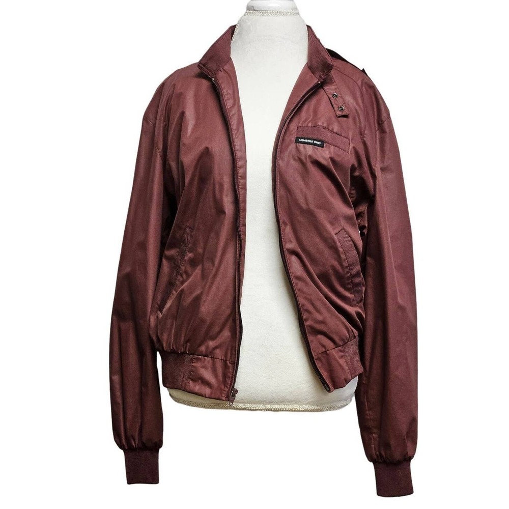 Vintage 80s Retro Racer Bomber Jacket Unisex Size 42 Large Members Only-image
