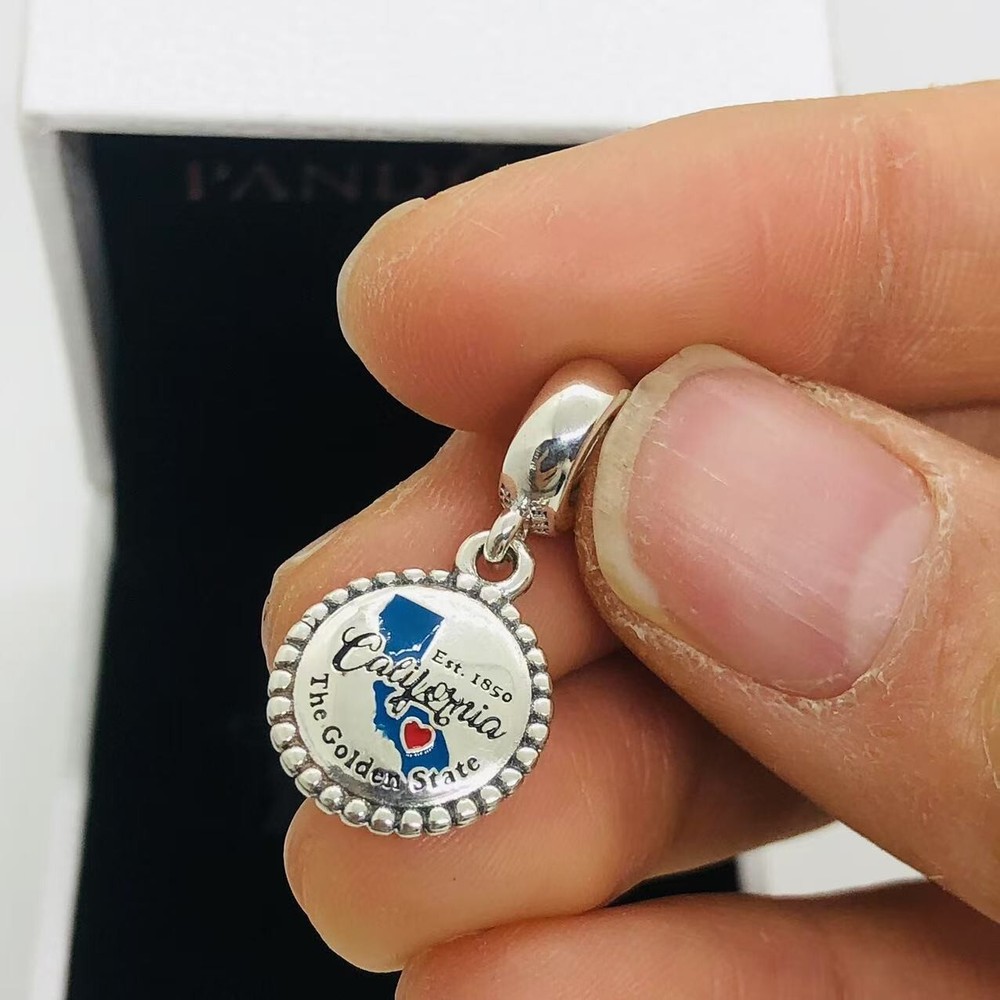 Pandora California State Map Dangle Charm S925 Silver with box