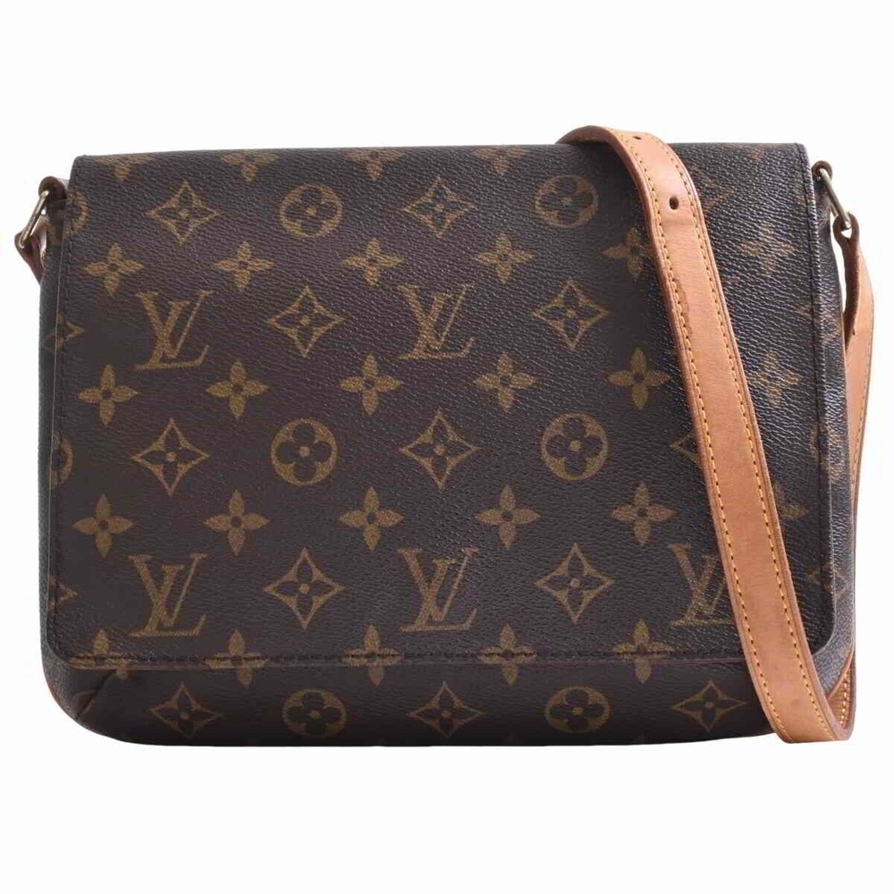 Louis Vuitton Musette Tango Shoulder Bag Brown Canvas