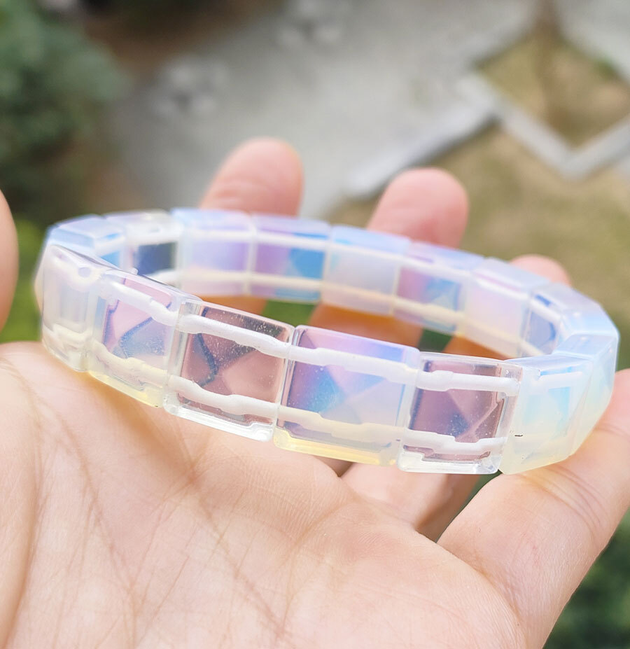 5pcs Opal Gems square faceted Bracelet Magic Reiki Healing Amulet