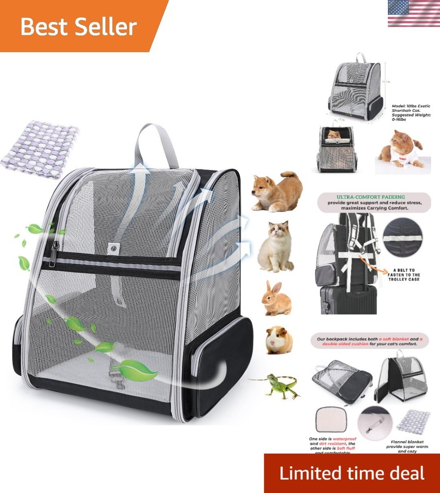 Ultimate Comfort Pet Carrier Backpack with Ventilation and Dual Cushion Support